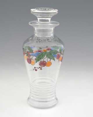 Lot 436 - Stuart, an Art Deco enamelled glass cocktail...