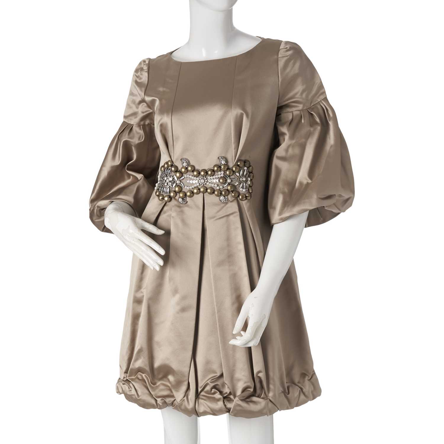 Lot 239 - Christian Lacroix, a taupe silk satin dress.