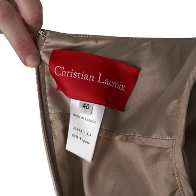 Lot 239 - Christian Lacroix, a taupe silk satin dress.