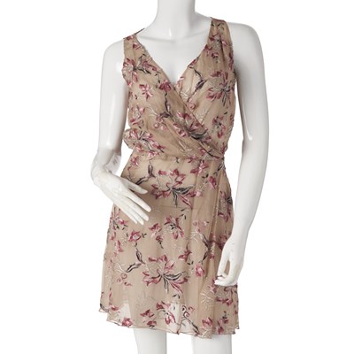 Lot 340 - Valentino Boutique, a 90s nude silk chiffon dress.