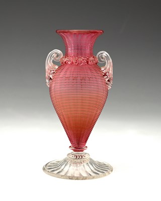Lot 412 - A Victorian Stourbridge glass vase, Richardson,...