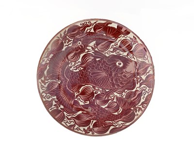 Lot 490 - William De Morgan, an Arts and Crafts red...