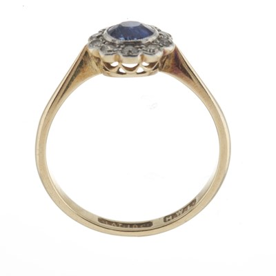 Lot 11 - An early 20th century 18ct and platinum, sapphire and diamond cluster ring