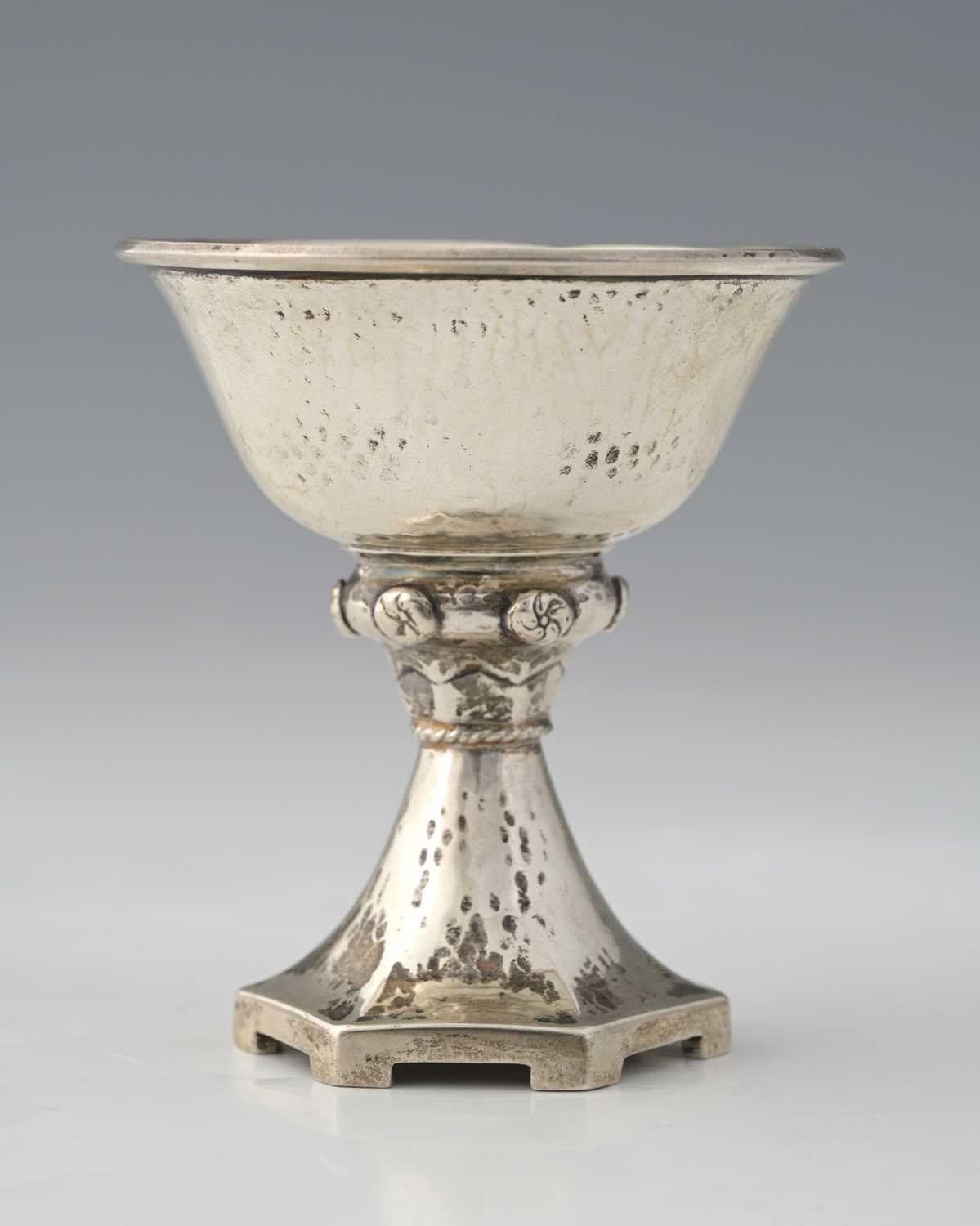 Lot 49 - An Arts and Crafts silver pedestal bowl, A E...