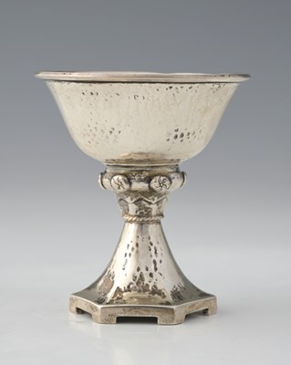 Lot 49 - An Arts and Crafts silver pedestal bowl, A E...