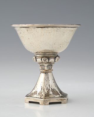 Lot 49 - An Arts and Crafts silver pedestal bowl, A E...