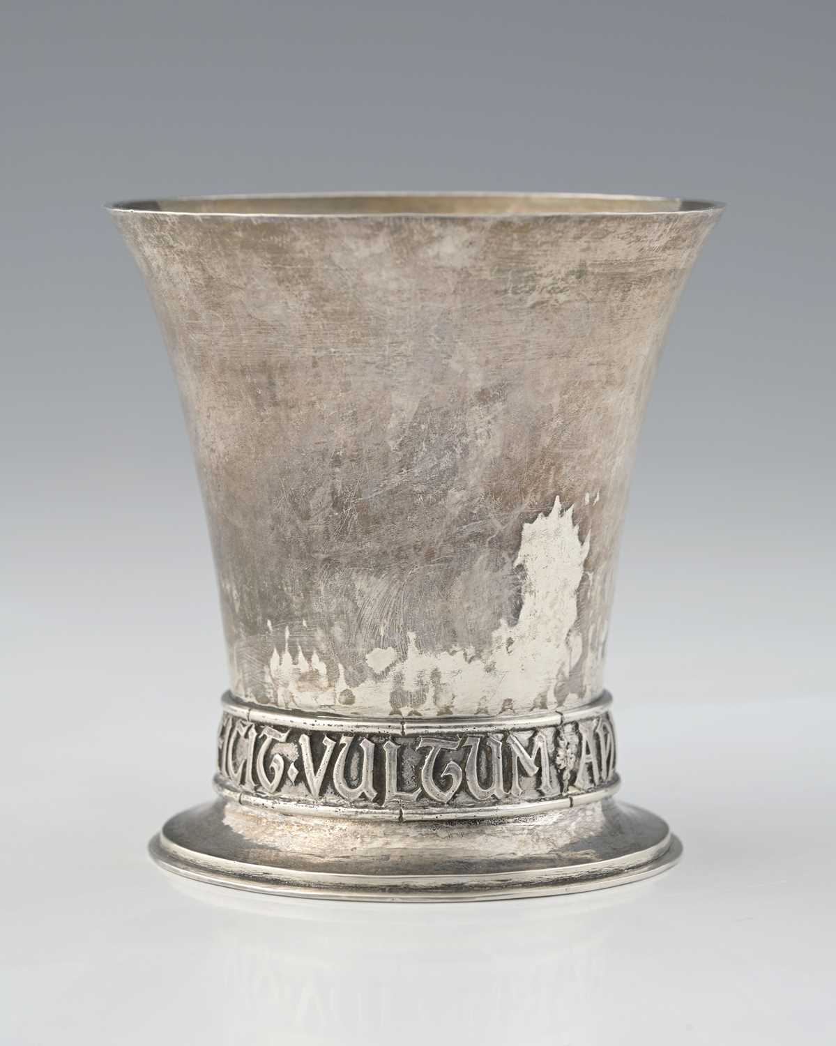 Lot 72 - Omar Ramsden, an Arts and Crafts silver motto...