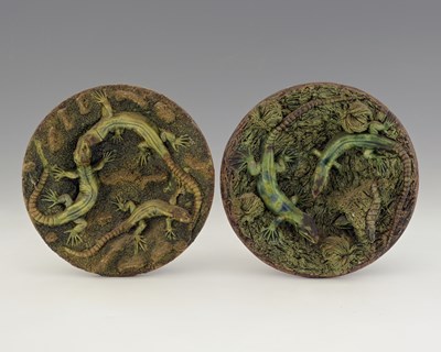 Lot 465 - Manuel Mafra, a pair of Portuguese Palissy...