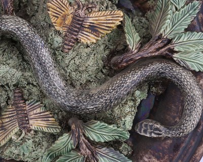 Lot 464 - Manuel Mafra, a Portuguese Palissy maiolica...