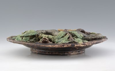 Lot 464 - Manuel Mafra, a Portuguese Palissy maiolica...