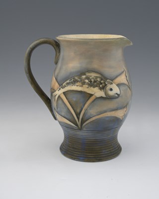 Lot 527 - William Moorcroft, a saltglazed Fish jug,...