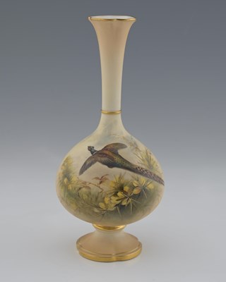 Lot 567 - Grainger and Co, Worcester, a pheasant painted...