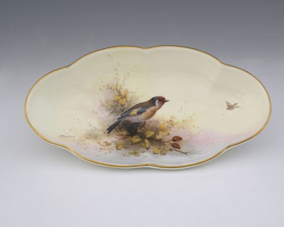 Lot 568 - Ernest Barker for Royal Worcester, a goldfinch...
