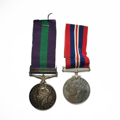 Lot 472 - World War II RAF medal pair awarded to Nav II...