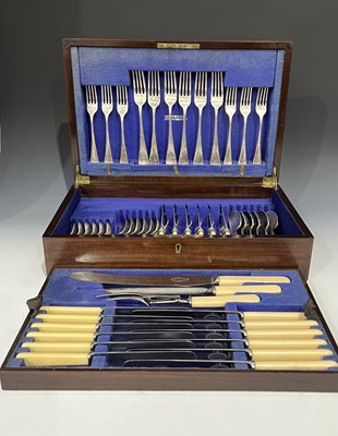 Lot 213 - A mahogany canteen of 'A' grade silver plate...