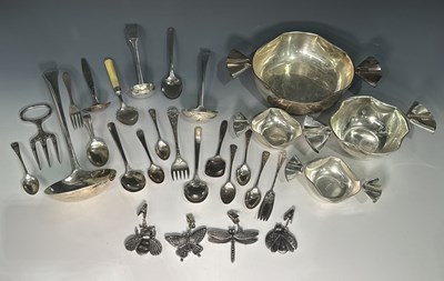 Lot 355 - Silver plate including Italian modernist...
