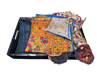 Lot 19 - Northern Indian hand embroidered hangings,...