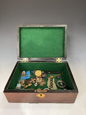 Lot 252A - An oak box, mother of pearl cartouche and...