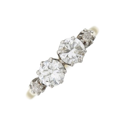 Lot 170 - An 18ct gold and platinum diamond four-stone ring