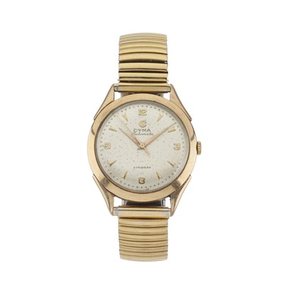 Lot 283 - Cyma, a 9ct gold Cymaflex bracelet watch
