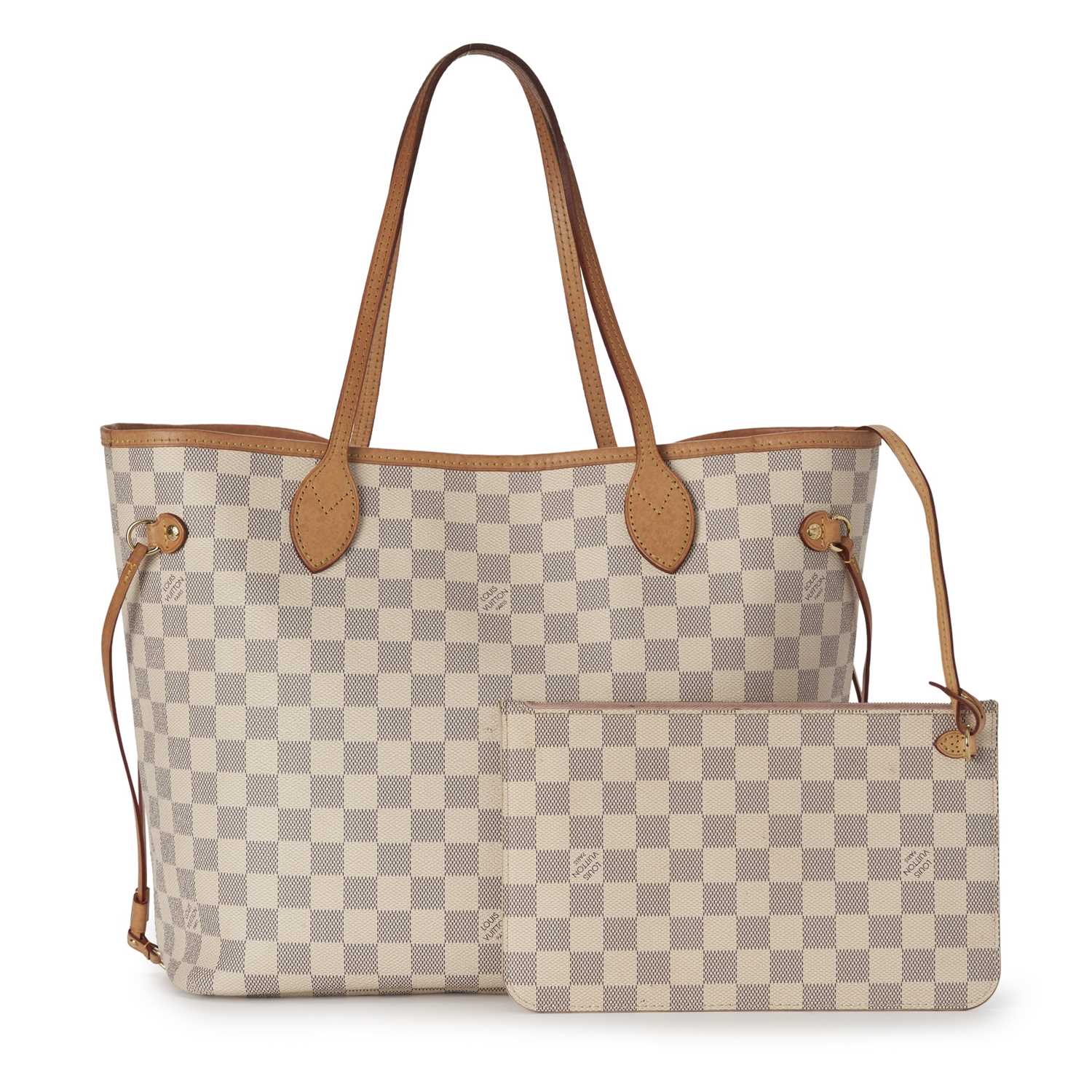 Lot 287 - Louis Vuitton, a damier azur Neverfull MM handbag w/pouch.