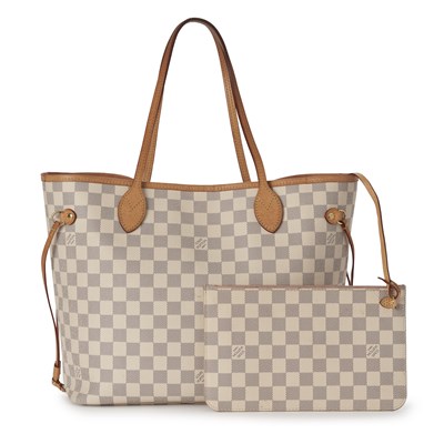 Lot 287 - Louis Vuitton, a damier azur Neverfull MM handbag w/pouch.