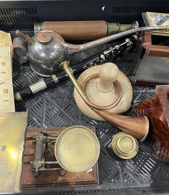 Lot 8 - Victorian handheld stereoscopic viewer and a...