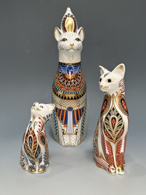 Lot 154 - A Royal Crown Derby Egyptian cat paperweight...