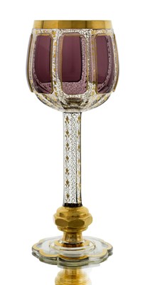 Lot 408 - Moser, a gilt and cased panel wine glass, the...