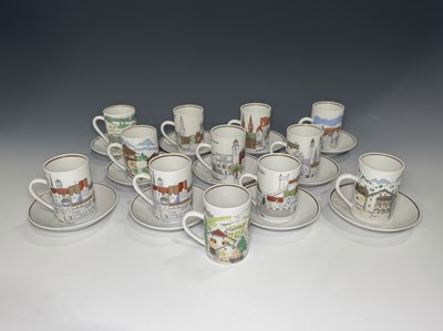 Lot 179 - A set of twelve Suisse Lagenthal Cities coffee...