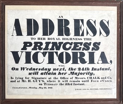 Lot 388 - Poster announcement of 'An Address to Her...
