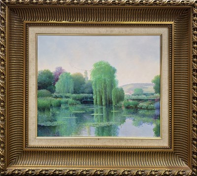 Lot 302 - K. B. Hancock (British, 1925-1914), lakeside...