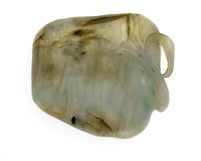 Lot 332 - A Chinese carved jade dish, modelled as a leaf,...