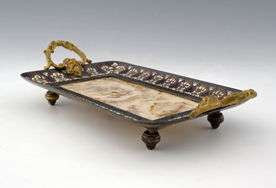 Lot 141 - A French champleve enamelled and ormolu...