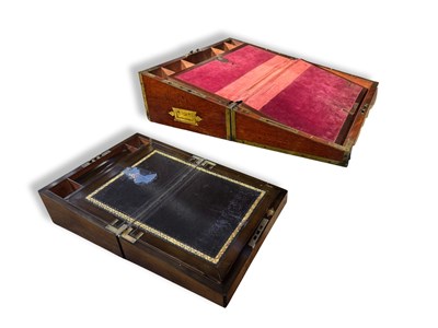 Lot 224 - A 19th-century mahogany brass-bound campaign...