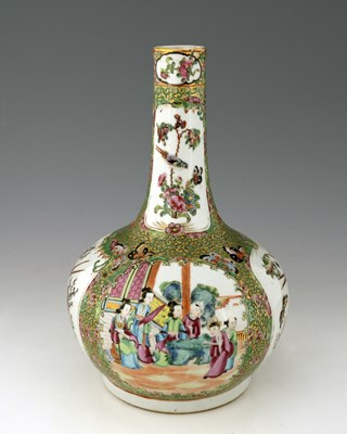Lot 348 - A Chinese famille rose vase, Cantonese, onion...