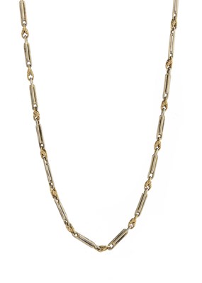 Lot 6 - An early 20th century 18ct bi-colour gold Albertina chain