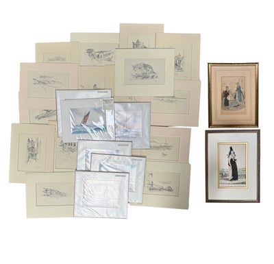 Lot 288 - Two 19th century hand-tinted fashion plates,...