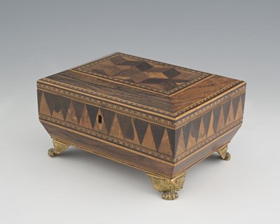 Lot 190 - A Regency rosewood parquetry work casket,...
