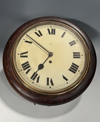 Lot 246 - A late Victorian wall timepiece, the circular...