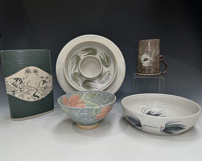 Lot 152 - A Louise Darby squeezed from art pottery vase,...