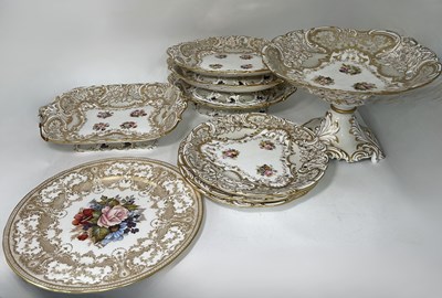 Lot 107 - A Victorian Davenport dessert service, pierced...