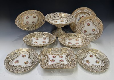 Lot 107 - A Victorian Davenport dessert service, pierced...