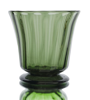 Lot 417 - An Arts and Crafts green glass vase, probably...