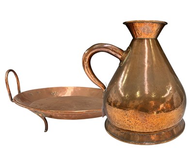 Lot 214 - A large arts and crafts type copper tray or...