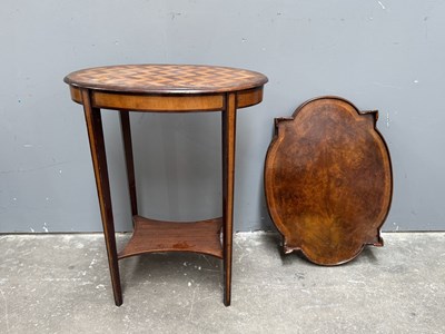 Lot 553 - An early 20th century elliptical mahogany side...