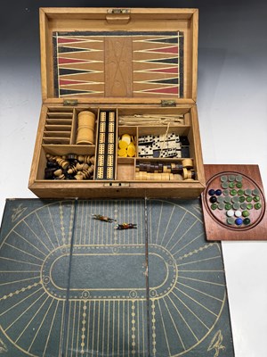 Lot 250 - A late 19th-century games compendium box,...