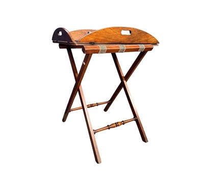 Lot 597 - A 19th century Butlers Tray, folding sides...