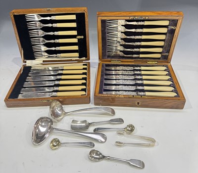 Lot 230 - Two boxed sets of fish knives and forks,...