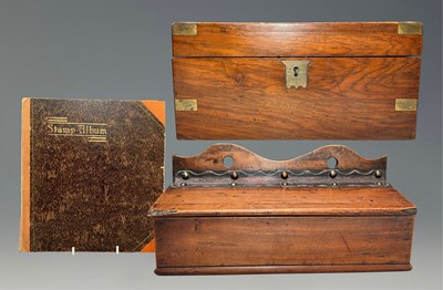Lot 185 - A brass-mounted mahogany writing slope, 22 by...